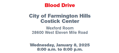 Donate Blood for a Chance to Win Super Bowl LIX Tickets: City of Farmington Hills to Host American Red Cross Blood Drive Jan. 8