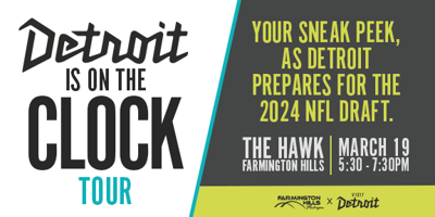 City of Farmington Hills, Visit Detroit to Host "On The clock Tour" Neighborhood Event Ahead of the 2024 NFL Draft