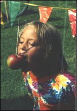 Girl biting an apple